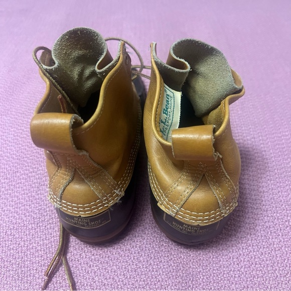 Vintage LL Bean Maine Hunting Shoe Unlined Brown Leather men’s 8 - Picture 5 of 9